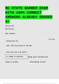 NC STATE BARBER EXAM &vert; WITH 100&percnt; CORRECT ANSWERS ALREADY GRADED A&plus;