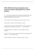 SOC 200 Final Exam Questions and correct Answers &lpar;all graded A&plus;&rpar; Latest Edition&period;