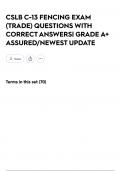 CSLB C-13 FENCING EXAM &lpar;TRADE&rpar;  QUESTIONS WITH CORRECT ANSWERS&vert; GRADE A&plus; ASSURED&sol;NEWEST UPDATE