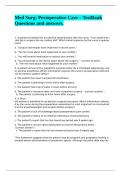 Med Surg Perioperative Care &ndash; TestBank Questions and answers