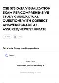 CSE 578 DATA VISUALIZATION EXAM PEP&sol;COMPREHENSIVE STUDY GUIDE&sol;ACTUAL QUESTIONS WITH CORRECT ANSWERS&vert; GRADE A&plus; ASSURED&sol;NEWEST UPDATE
