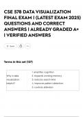 CSE 578 DATA VISUALIZATION FINAL EXAM &vert; &lpar;LATEST EXAM 2025&rpar; QUESTIONS AND CORRECT ANSWERS &vert; ALREADY GRADED A&plus; &vert; VERIFIED ANSWERS
