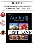 TEST BANK for Auditing A Risk Based-Approach&comma; 12th Edition by&period; Zehms&comma;&period; Rittenberg All Chapters 1 to 15 complete Verified editon