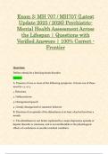 Exam 1&comma; Exam 2 & Exam 3&colon; MH707 &sol; MH 707 &lpar;Latest 2025 &sol; 2026 Updates STUDY BUNDLE&rpar; Psychiatric-Mental Health Assessment Across the Lifespan &vert; Questions and Answers &vert; 100&percnt; Correct - Frontier