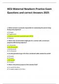 HESI Maternal Newborn Practice Exam Questions and correct Answers 2025