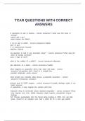 TCAR QUESTIONS WITH CORRECT ANSWERS