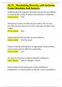 NCTI - Maximizing Diversity with Inclusion Exam Questions And Answers&period;docx
