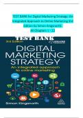 TEST BANK for Digital Marketing Strategy&colon; An Integrated Approach to Online Marketing 3rd Edition by Simon Kingsnorth&period; All Chapters 1-22&period; &lpar;Complete Download&rpar;&period;