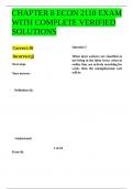 CHAPTER 8 ECON 2110 EXAM WITH COMPLETE VERIFIED SOLUTIONS&period;docx