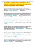 PN MATERNAL NEWBORN ONLINE PRACTICE 2020 A EXAM QUESTIONS AND ANSWERS 2024&sol;2025 LATEST UPDATED ALL ANSWERS CORRECT BEST RATED A&plus; FOR PASS