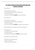 PTC MOCK CERTIFICATION EXAM QUESTIONS AND VERIFIED ANSWERS