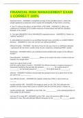 FINANCIAL RISK MANAGEMENT EXAM 1 CORRECT 100&percnt;