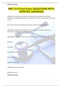 MKT-315 Final Exam QUESTIONS WITH VERIFIED ANSWERS