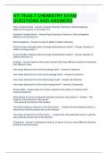 ATI TEAS 7 CHEMISTRY EXAM QUESTIONS AND ANSWERS