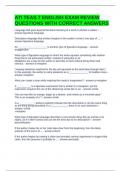 ATI TEAS 7 ENGLISH EXAM REVIEW QUESTIONS WITH CORRECT ANSWERS