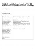 NUR 2633 Pediatrics Exam Questions With 100  Verified Answers Latest Versions 2025 Graded A&plus;