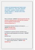 FLORIDA AIR EXAM BUSINESS AND FINANCE EXAM &vert;  ACTUAL COMPLETE ALL REAL EXAM QUESTIONS  AND CORRECT ANSWERS &lpar;VERIFIED ANSWERS&rpar; &vert;  ALREADY GRADED A&plus; &vert; 2025&sol;2026 LATEST EXAM &vert;  JUST RELEASED &excl;&excl;