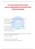 TCFP FIRE INVESTIGATOR EXAM&vert; latest&vert;COMPREHENSIVE QUESTIONS AND VERIFIED ANSWERS