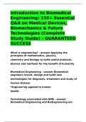 Introduction to Biomedical Engineering&colon; 150&plus; Essential Q&A on Medical Devices&comma; Biomechanics & Future Technologies &lpar;Complete Study Guide&rpar; &ndash; GUARANTEED SUCCESS