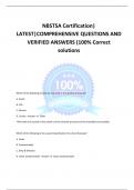 NBSTSA Certification&vert; LATEST&vert;COMPREHENSIVE QUESTIONS AND VERIFIED ANSWERS &lpar;100&percnt; Correct solutions