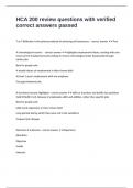 HCA 200 review questions with verified correct answers passed