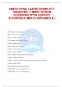 CREST CPSA&vert; LATEST&vert;COMPLETE FREQUENTLY MOST TESTED QUESTIONS WITH VERIFIED ANSWERS&sol;ALREADY GREADED A&plus;