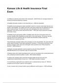 Kansas Life & Health Insurance Final Exam Updated 2026&sol;2027 Questions with Expert-Verified Answers