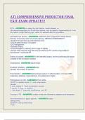 ATI COMPREHENSIVE PREDICTOR FINAL  EXIT EXAM UPDATE&excl;&excl;&excl; 