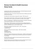 Kansas Accident & Health Insurance Study Guide Updated 2026&sol;2027 Questions with Expert-Verified Answers