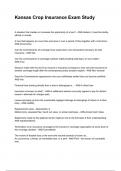 Kansas Crop Insurance Exam Study NEWEST 2025&sol;2026 ACTUAL COMPLETE QUESTIONS AND CORRECT DETAILED ANSWERS &lpar;VERIFIED ANSWERS&rpar; &vert;ALREADY GRADED A&plus;