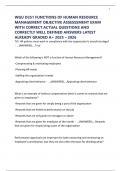 WGU D351 FUNCTIONS OF HUMAN RESOURCE MANAGEMENT OBJECTIVE ASSESSSMENT EXAM WITH CORRECT ACTUAL QUESTIONS AND CORRECTLY WELL DEFINED ANSWERS LATEST ALREADY GRADED A&plus; 2025 &ndash; 2026