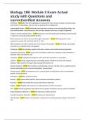 Biology 198&colon; Module 3 Exam Actual study with Questions and correct&sol;verified Answers