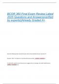 BCOR 360 Final Exam Review Latest  2025 Questions and Answers&lpar;verified  by experts&rpar;&vert;Already Graded A&plus;