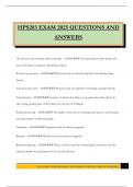 HPS203 EXAM 2025 QUESTIONS AND ANSWERS