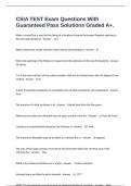 CSIA TEST Exam Questions With Guaranteed Pass Solutions Graded A&plus;&period;