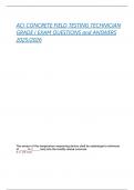 ACI CONCRETE FIELD TESTING TECHNICIAN  GRADE I EXAM QUESTIONS and ANSWERS  2025&sol;2026