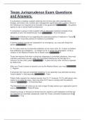 Texas Jurisprudence Exam Questions and Answers