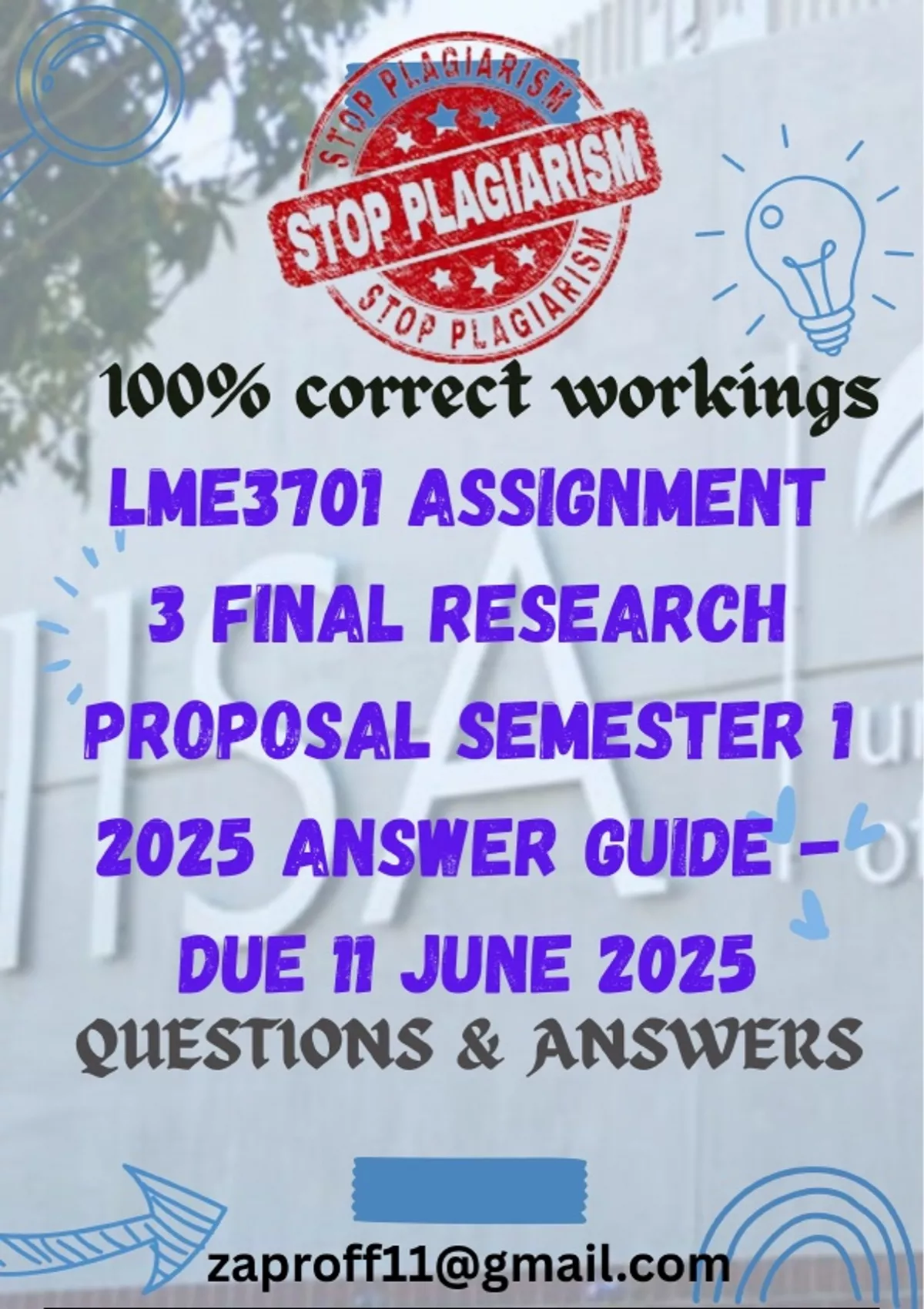 LME3701 Assignment 3 FINAL Research Proposal Semester 1 2025 Answer ...