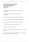 Electrical Systems Final Exam Questions & Answers
