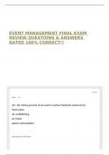 EVENT MANAGEMENT FINAL EXAM REVIEW QUESTIONS & ANSWERS RATED 100&percnt; CORRECT&excl;&excl;