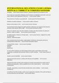 INTERNATIONAL RELATIONS EXAM 1 &lpar;IOWA&rpar; WITH ALL CORRECT & VERIFIED ANSWERS