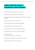 Galen NU110 exam 1 questions and answers