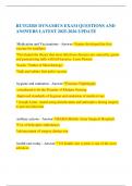  RUTGERS DYNAMICS EXAM QUESTIONS AND ANSWERS LATEST 2025-2026 UPDATE