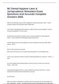 NC Dental Hygiene Laws & Jurisprudence Stimulator Exam Questions And Accurate Complete Answers 2025&period;