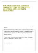 MULTIPLE SCLEROSIS CERTIFIED SPECIALIST EXAM 2025&sol;26 LATEST QUESTIONS WITH COMPLETE SOLUTIONS&excl;&excl;