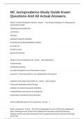 NC Jurisprudence Study Guide Exam Questions And All Actual Answers&period;