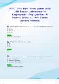 WGU D334 Final Exam &lpar;Latest 2025&sol; 2026 Update&rpar; Introduction to Cryptography&vert; Prep Questions & Answers&vert; Grade A&vert; 100&percnt; Correct &lpar;Verified Solutions&rpar;