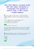 WGU D334 Objective Assessment&comma; Pre Assessment & Final Exams &lpar;Latest 2025&sol; 2026 Updates STUDY BUNDLE PACKAGE WITH SOLUTIONS&rpar; Introduction to Cryptography&vert; Questions & Answers&vert; Grade A&vert; 100&percnt; Correct &lpar;Verified Solutions&rpar;