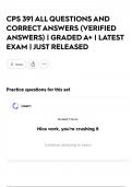 CPS 391  ALL QUESTIONS AND CORRECT ANSWERS &lpar;VERIFIED ANSWERS&rpar; &vert; GRADED A&plus; &vert; LATEST EXAM &vert; JUST RELEASED