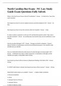 North Carolina Bar Exam - NC Law Study Guide Exam Questions Fully Solved&period;